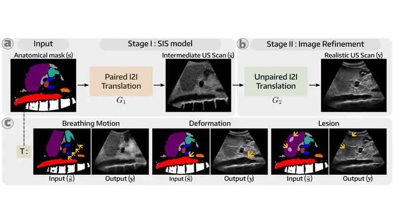 Abdominal Ultrasound Simulation from Semantic Labels using Paired Label-to-Physics-Based Image Translation